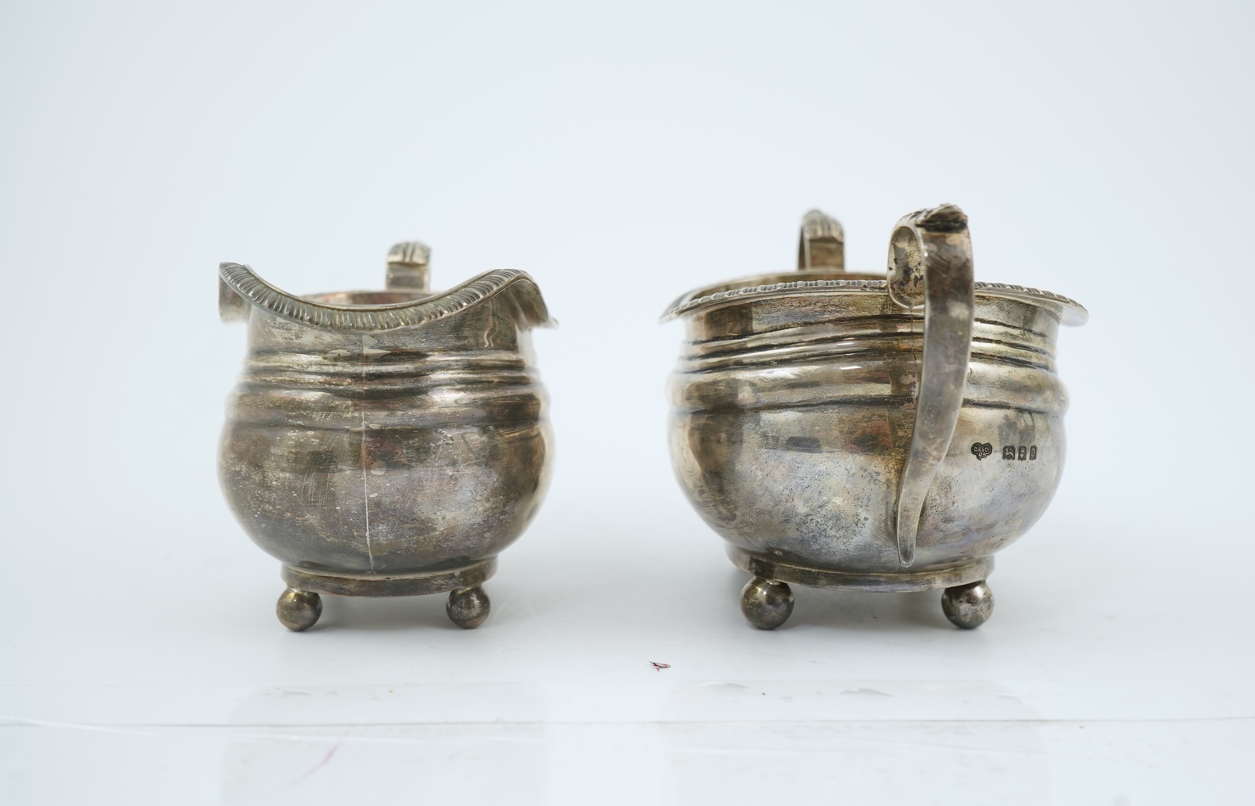 A George V silver four piece tea set, by The Goldsmiths & Silversmiths Co Ltd
